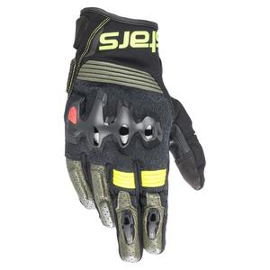Rukavice na motocykel Alpinestars Halo čierno-zeleno-fluorescenčno žlté