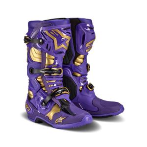 Čižmy na motocykel Alpinestars Tech 10 Limitovaná Edícia Champ fialovo-zlaté