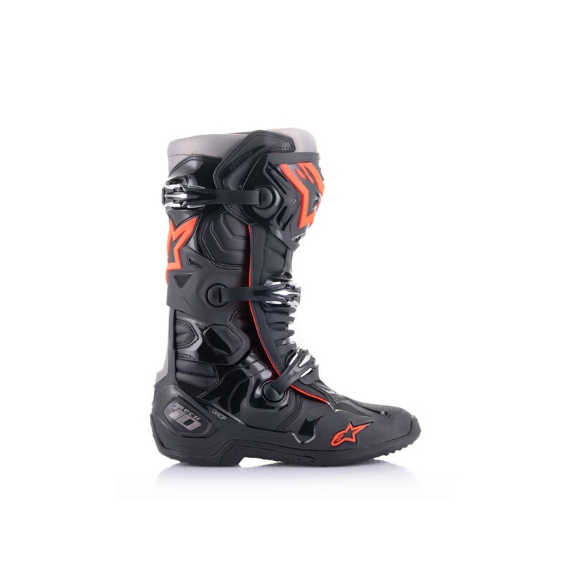 Čižmy na motocykel Alpinestars Tech 10 čierno-fluorescenčno červeno-šedé