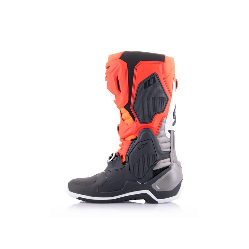 Čižmy na motocykel Alpinestars Tech 10 oranžovo-žlto-fialovo-bielo-čierne