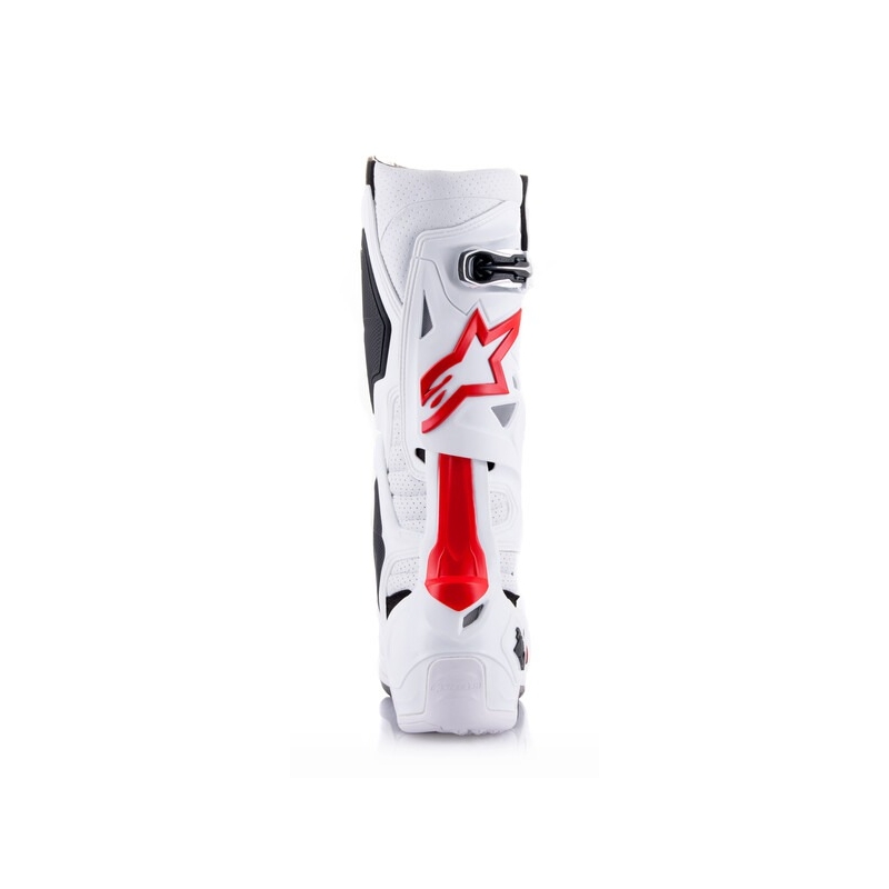 Čižmy na motocykel Alpinestars Tech 10 Supervented Perforované bielo-červeno-čierne