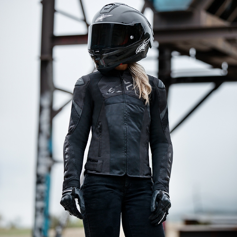 Dámska bunda na motorku Alpinestars Stella T-GP Plus R 4 Airflow čierno-čierna