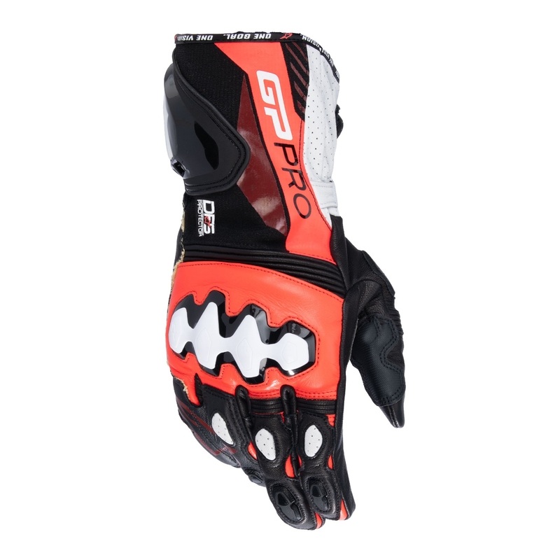 Rukavice na motorku Alpinestars GP PRO R 4 čierno-fluo červeno-biele