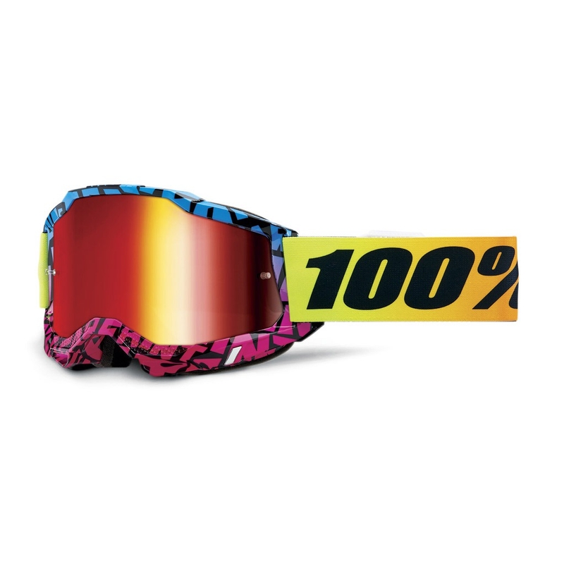 Motokrosové okuliare 100% ACCURI 2 Special UTV/OTG - limitovaná edícia Ken Block červené s chrómovým plexi