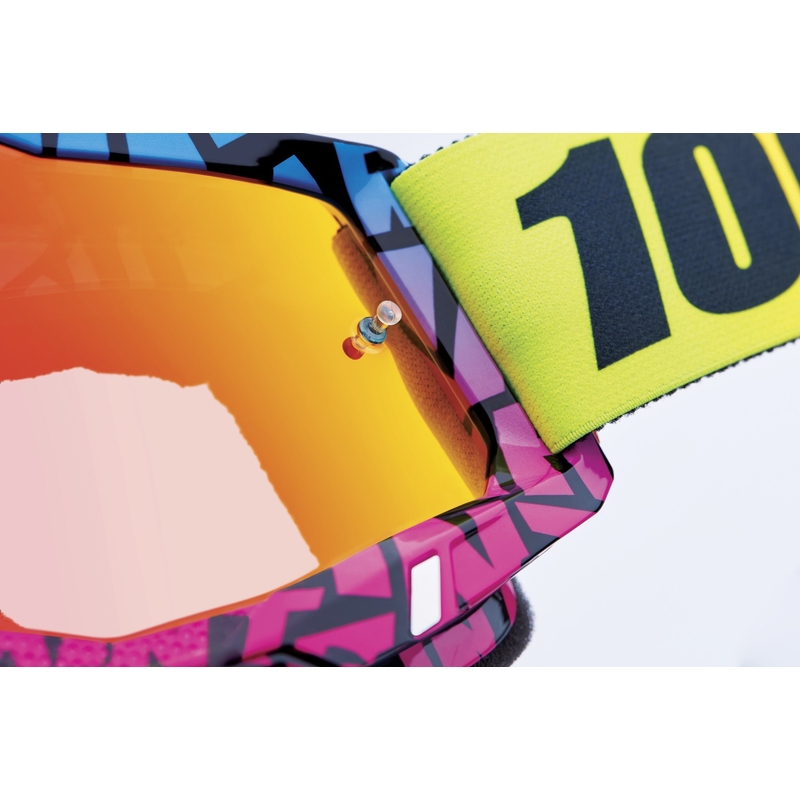 Motokrosové okuliare 100% ACCURI 2 Special UTV/OTG - limitovaná edícia Ken Block červené s chrómovým plexi