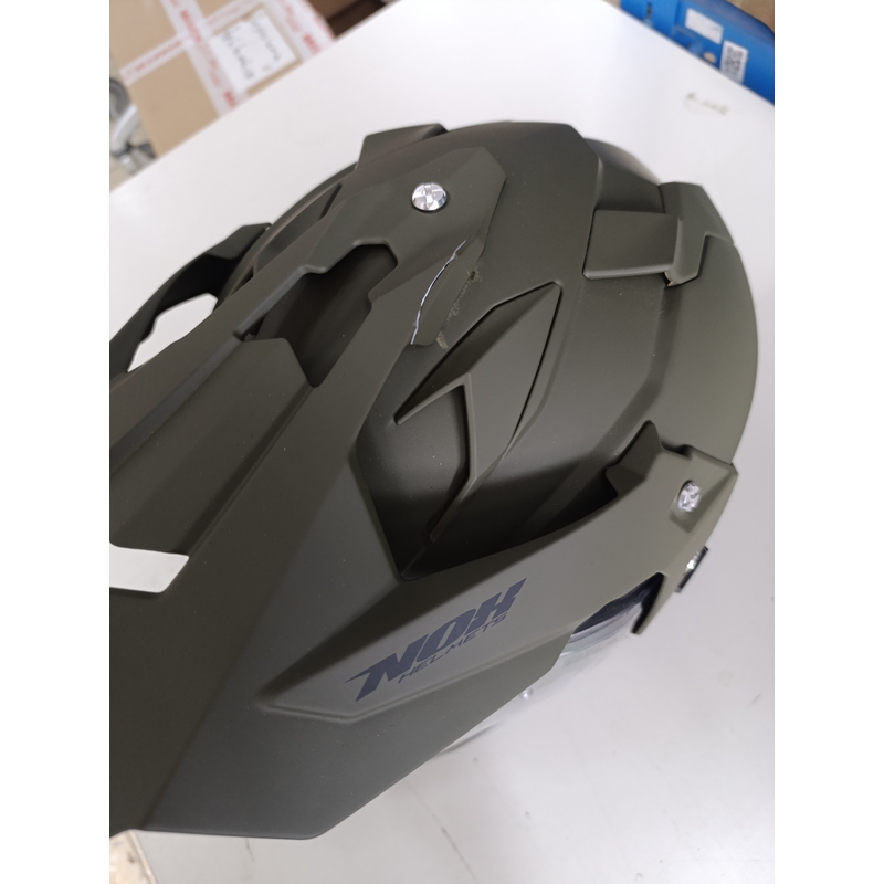 Enduro prilba NOX N312 zelená matná - II. akosť výpredaj