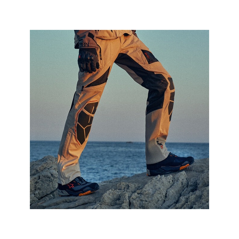 Nohavice na motorku Alpinestars AMT-10R DRYSTAR XF pieskovo-čierno-oranžové