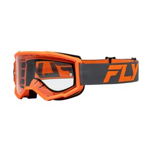 Detské motokrosové okuliare FLY Racing Focus čierno-oranžové s čírym plexi