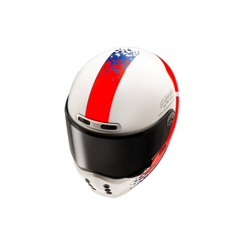 Integrálna helma na motorku HJC V10 Fabio Quartararo 20 Retro bielo-červeno-modrá