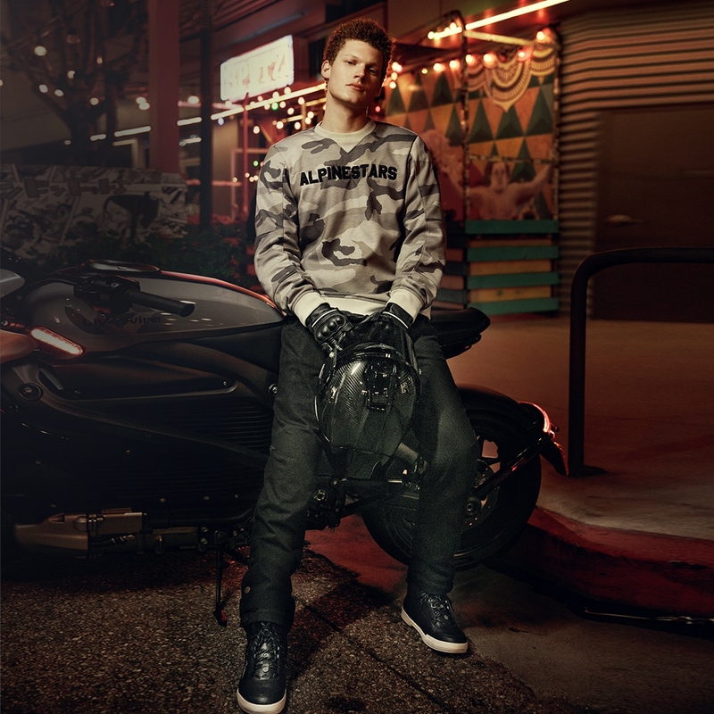 Bunda na motorku Alpinestars Legit Crew Fleece svetlo camo-šedá