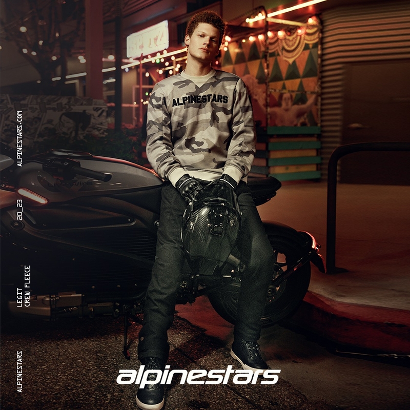 Bunda na motorku Alpinestars Legit Crew Fleece svetlo camo-šedá