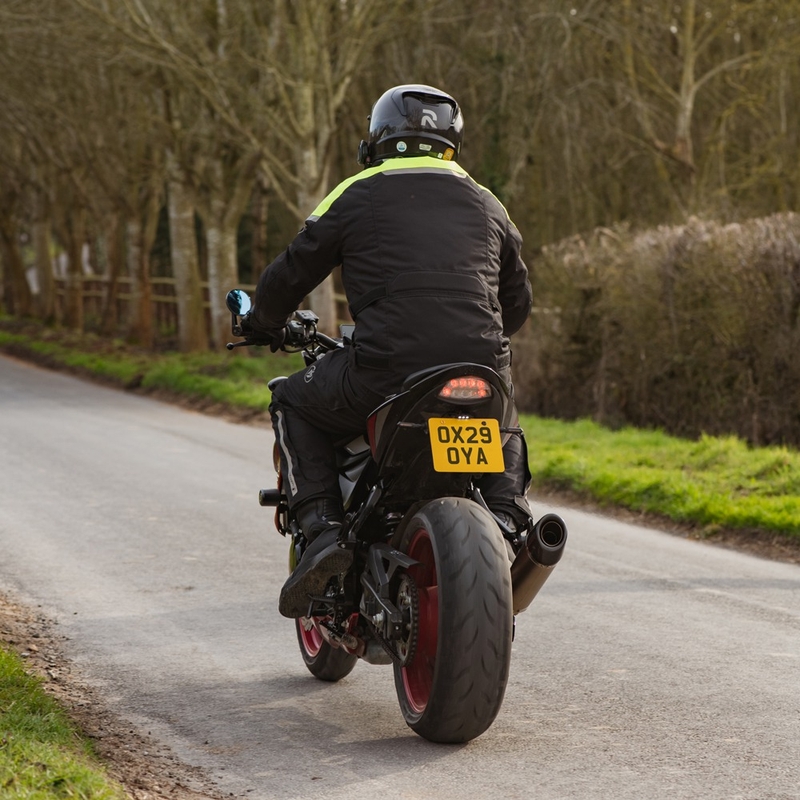 Bunda na motocykel Oxford Spartan Long WP čierno-fluorescenčno žltá