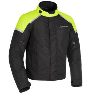 Bunda na motocykel Oxford Spartan Short WP čierno-fluorescenčno žltá