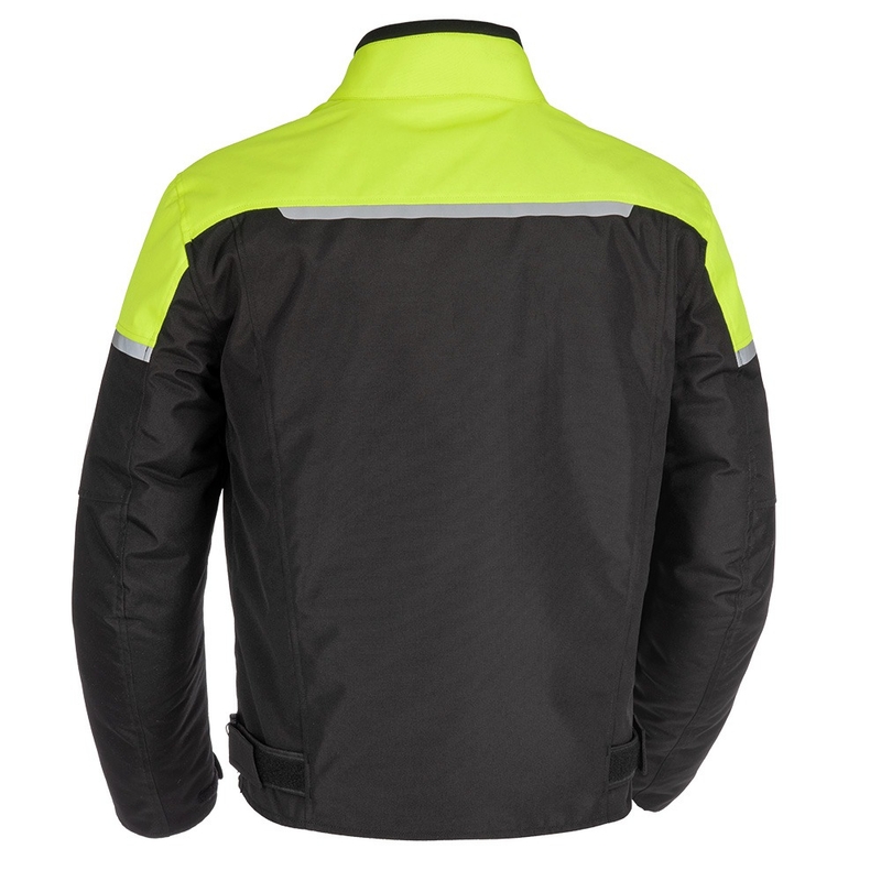 Bunda na motocykel Oxford Spartan Short WP čierno-fluorescenčno žltá