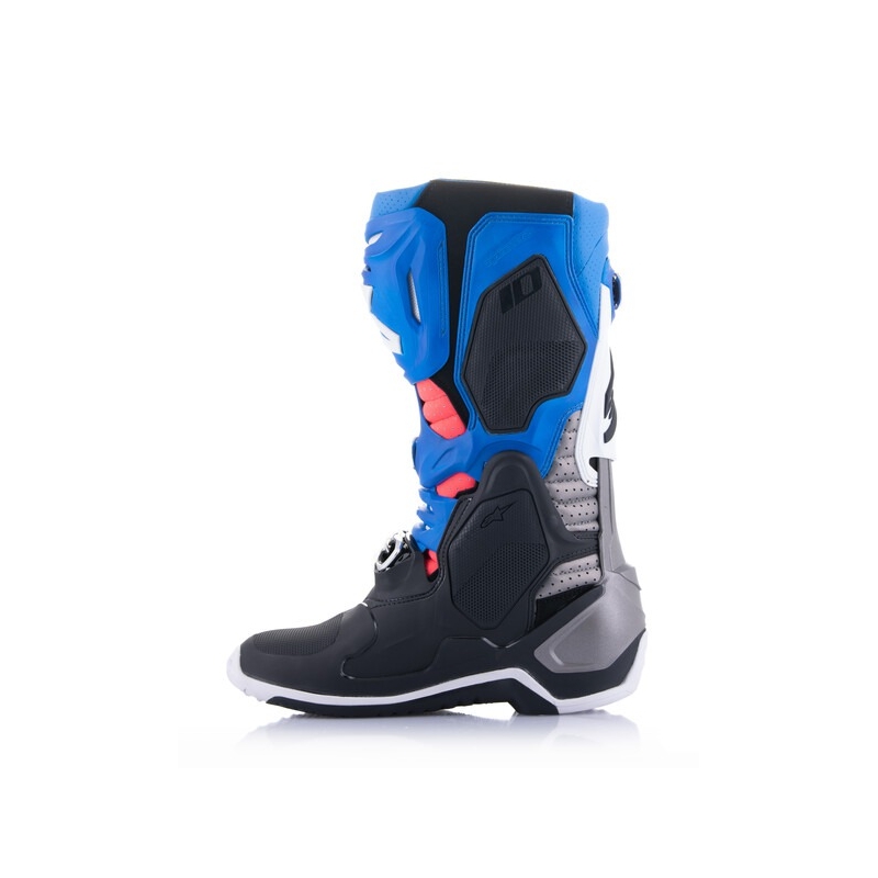 Čižmy na motocykel Alpinestars Tech 10 Supervented Perforované modro-fialovo-ružovo-bielo-šedo-čierne