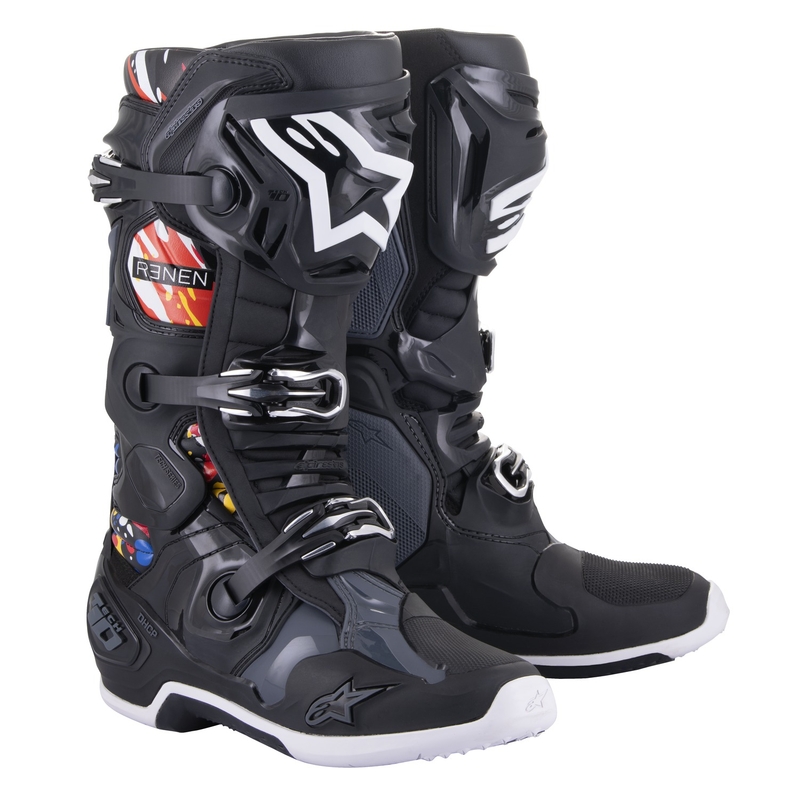 Čižmy na motocykel Alpinestars Tech 10 Limitovaná Edícia Renen čierno-šedo-bielo-multicolor