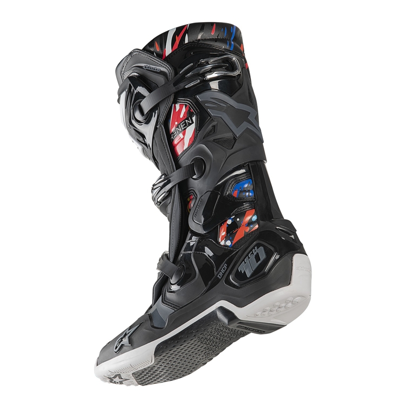 Čižmy na motocykel Alpinestars Tech 10 Limitovaná Edícia Renen čierno-šedo-bielo-multicolor