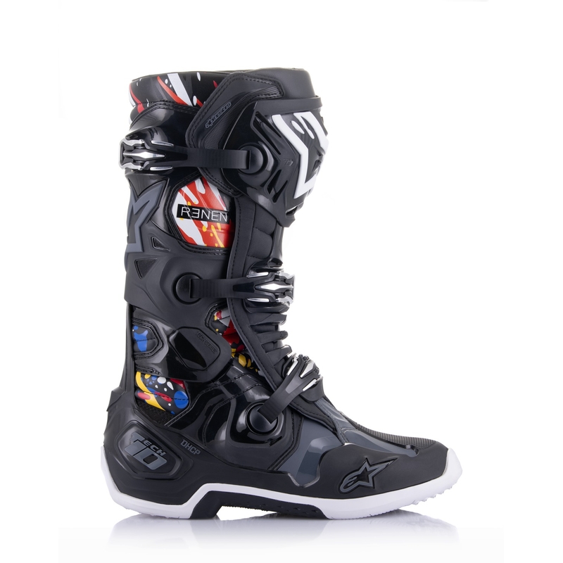 Čižmy na motocykel Alpinestars Tech 10 Limitovaná Edícia Renen čierno-šedo-bielo-multicolor