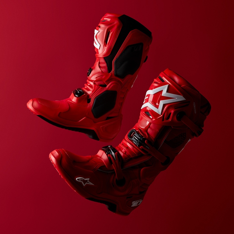 Čižmy na motocykel Alpinestars Tech 10 červené