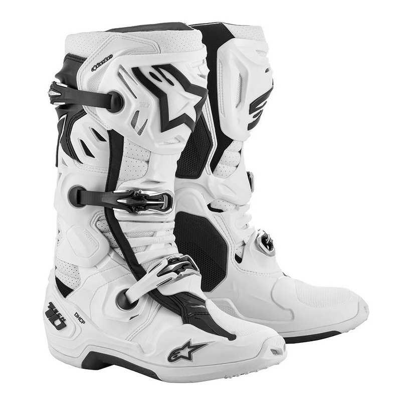Čižmy na motocykel Alpinestars Tech 10 Supervented Perforované biele