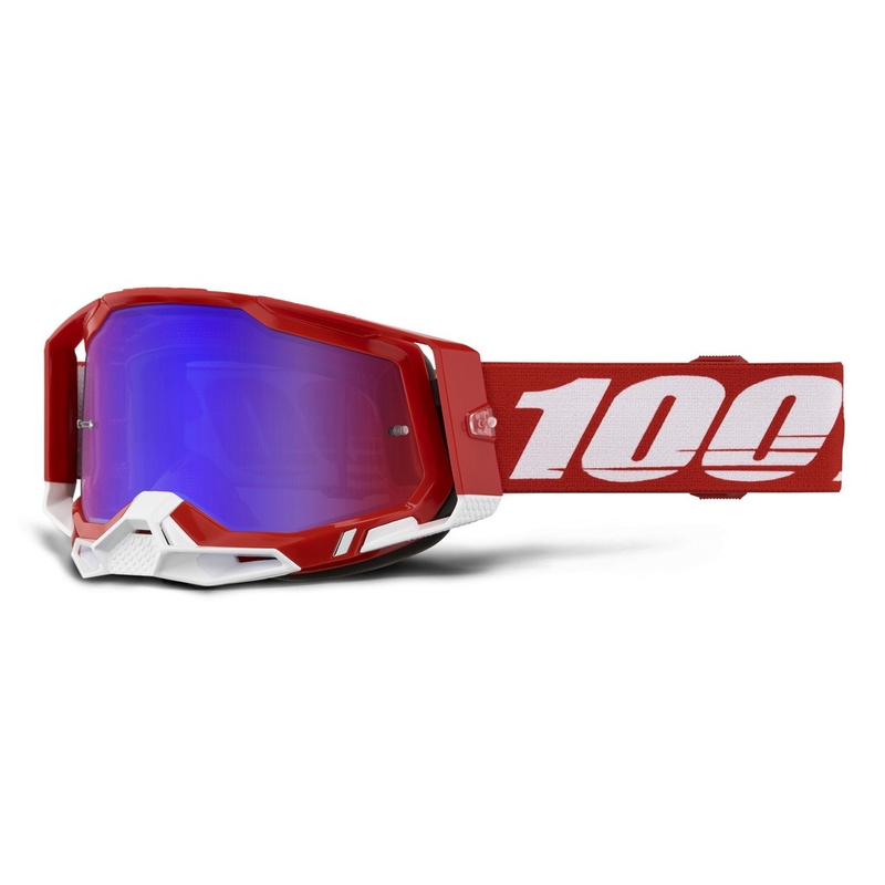 Motokrosové okuliare 100 % RACECRAFT 2 Red červené-modré plexisklo