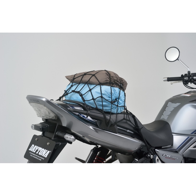 Pružná batožinová sieť na motorku s plastovými háčikmi Daytona 30 x 30 cm čierna