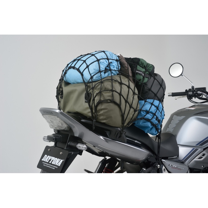 Pružná batožinová sieť na motorku s plastovými háčikmi Daytona 60 x 60 cm čierna