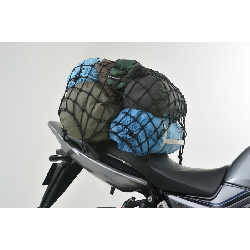 Pružná batožinová sieť na motorku s plastovými háčikmi Daytona 60 x 60 cm čierna