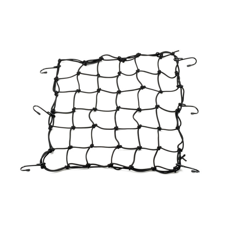 Pružná batožinová sieť na motocykel s kovovými háčikmi Daytona 40 x 40 cm čierna