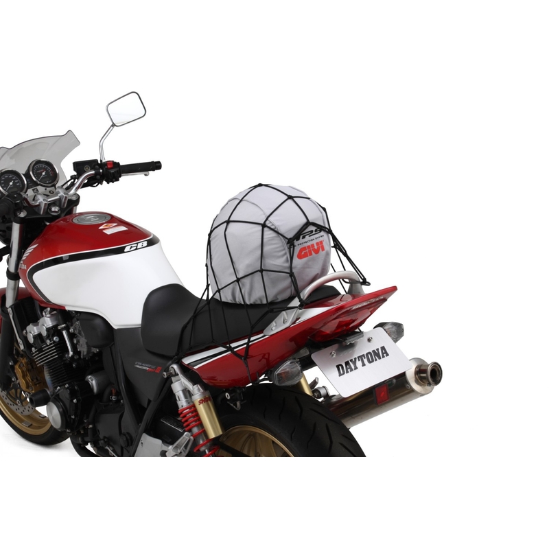 Pružná batožinová sieť na motocykel s kovovými háčikmi Daytona 40 x 40 cm čierna