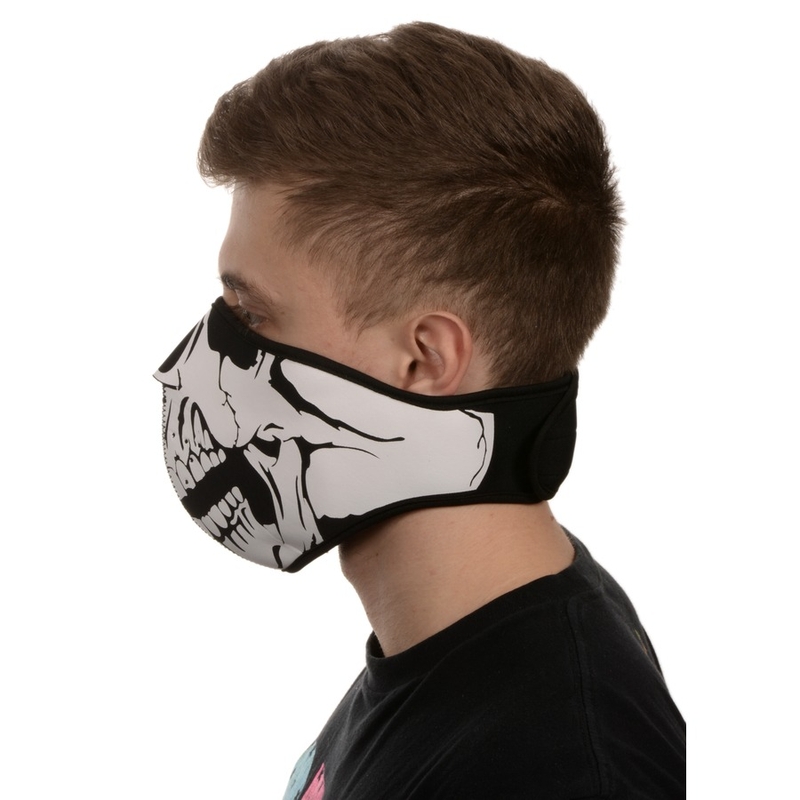 Maska na tvár Emerze Skull čierno-biela