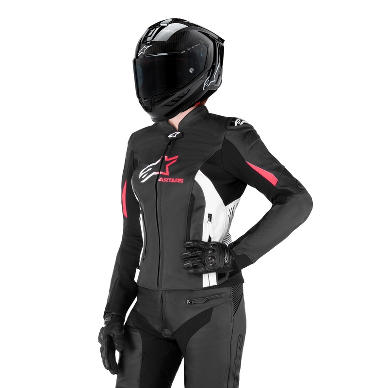 Dámska bunda na motorku Alpinestars GP PLUS 4 čierno-bielo-ružová