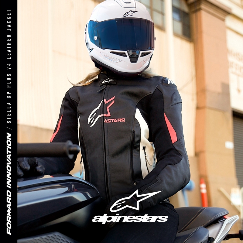 Dámska bunda na motorku Alpinestars GP PLUS 4 čierno-bielo-ružová