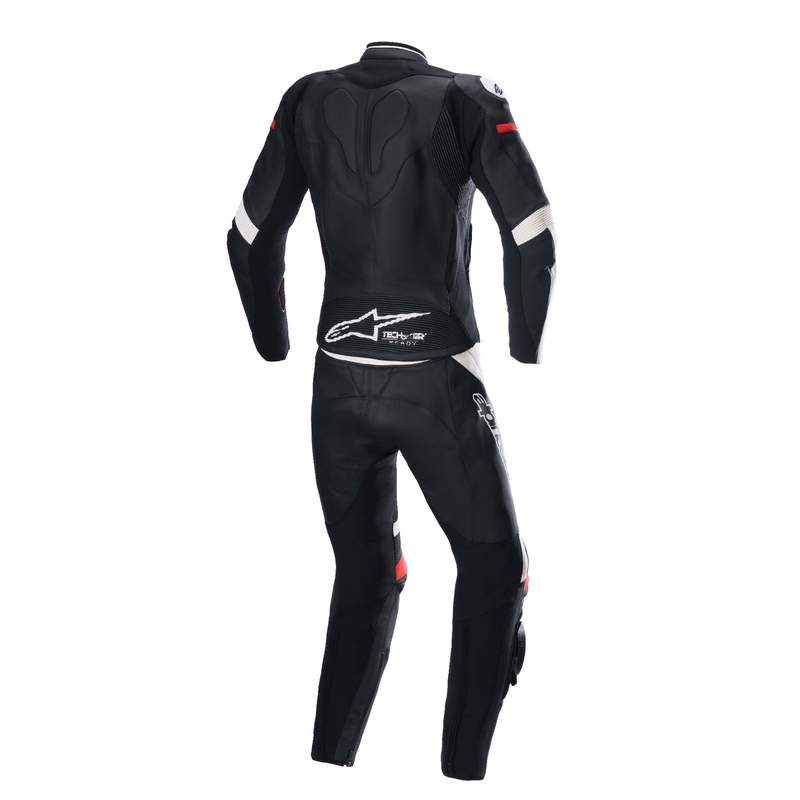 Dámska dvojdielna kožená kombinéza na motorku Alpinestars STELLA GP PLUS 2 čierno-bielo-červená