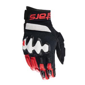 Rukavice na motorku Alpinestars Halo čierno-bielo-červené