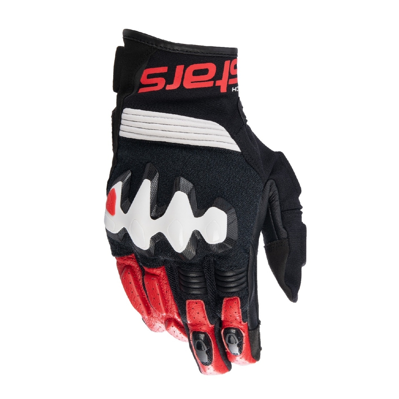 Rukavice na motorku Alpinestars Halo čierno-bielo-červené