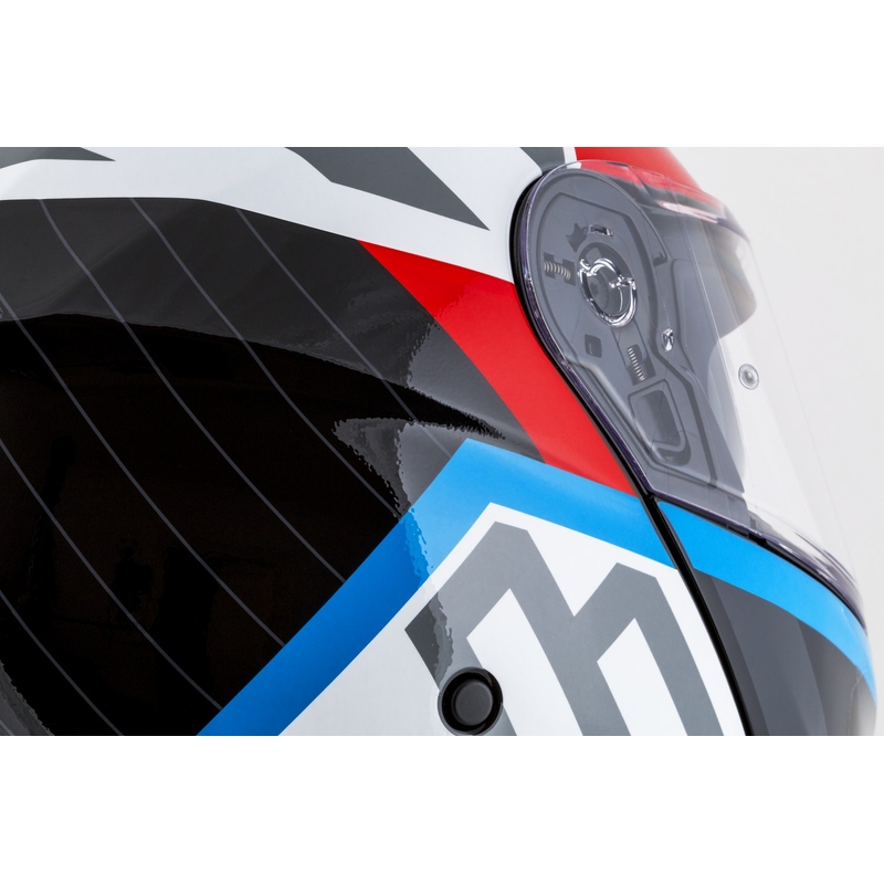 Výklopná helma na motorku Cassida Modulo 2.1 Profile bielo-čierno-modro-šedá