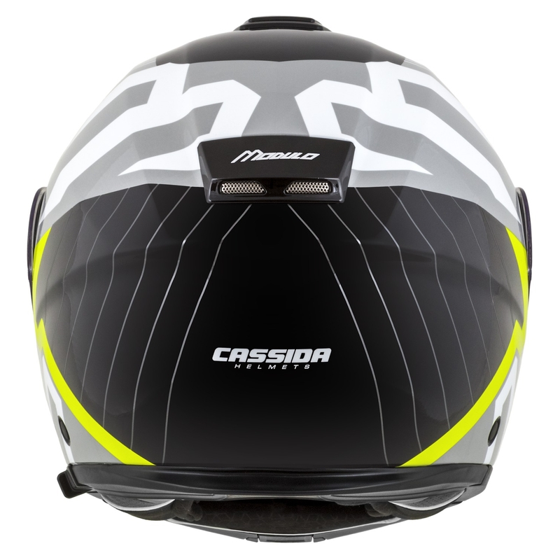 Výklopná helma na motorku Cassida Modulo 2.1 Profile bielo-čierno-fluo žlto-šedá