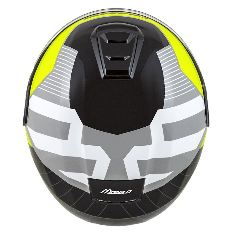 Výklopná helma na motorku Cassida Modulo 2.1 Profile bielo-čierno-fluo žlto-šedá