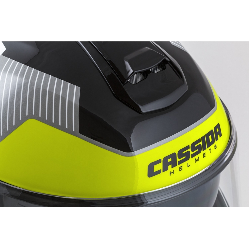Výklopná helma na motorku Cassida Modulo 2.1 Profile bielo-čierno-fluo žlto-šedá