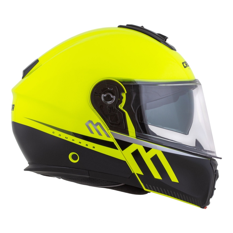 Výklopná helma na motorku Cassida Modulo 2.1 Compass fluo žlto-čierno-strieborno-červená