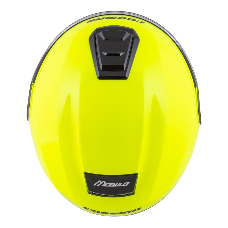 Výklopná helma na motorku Cassida Modulo 2.1 Compass fluo žlto-čierno-strieborno-červená