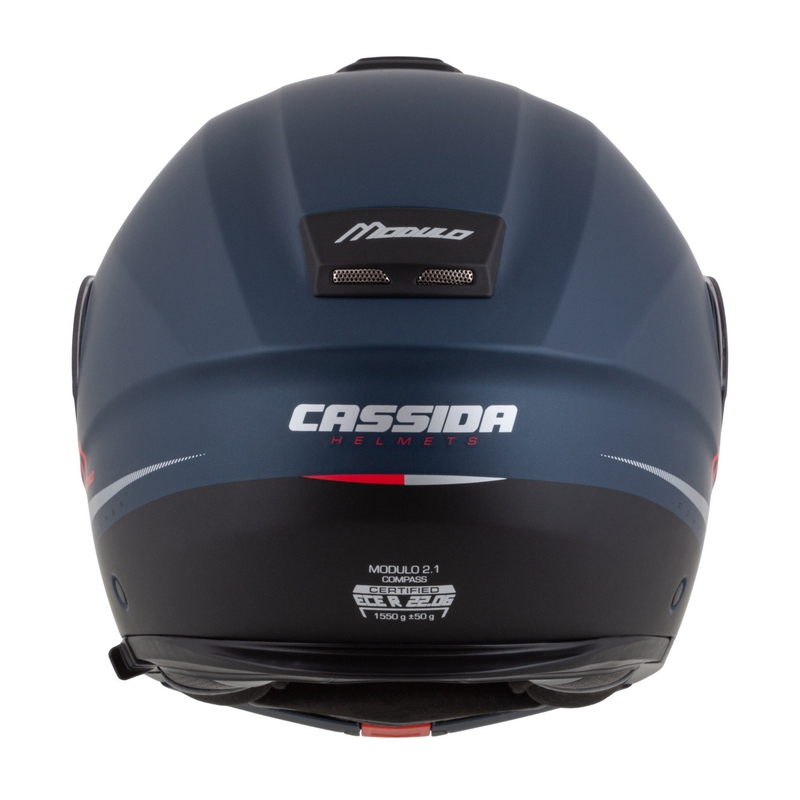 Výklopná helma na motorku Cassida Modulo 2.1 Compass matná modro perleťovo-čierno-červená