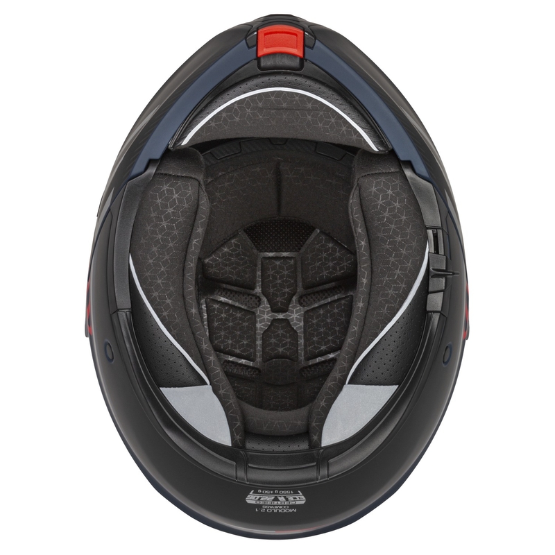 Výklopná helma na motorku Cassida Modulo 2.1 Compass matná modro perleťovo-čierno-červená