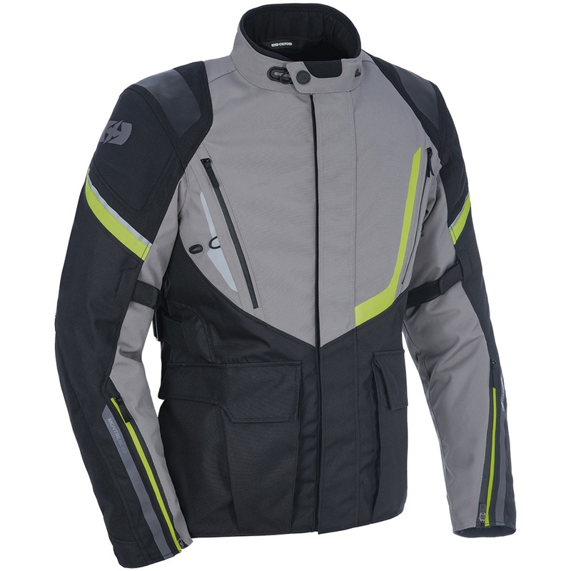 Bunda na motorku Oxford Montreal 4.0 DRY2DRY™ čierno-šedo-fluo žltá