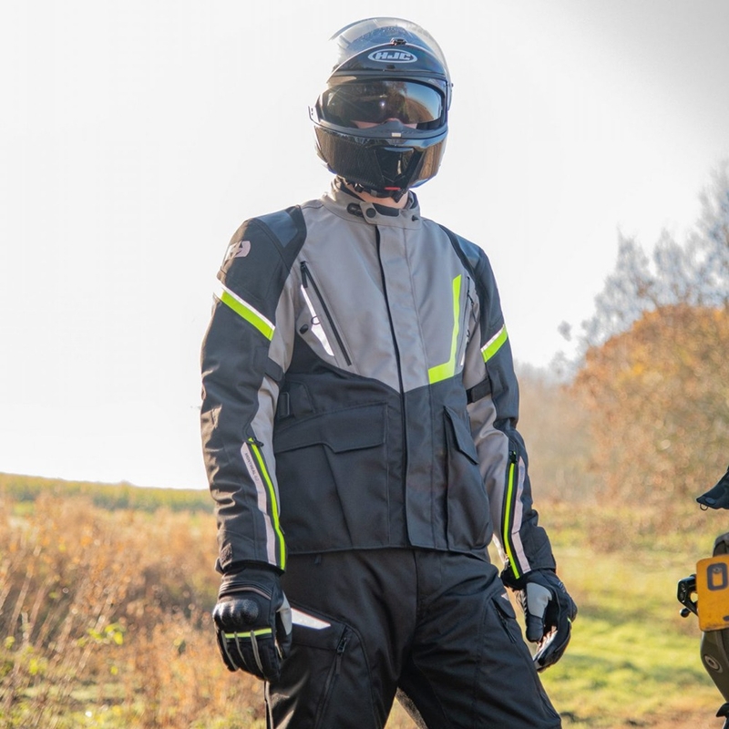 Bunda na motorku Oxford Montreal 4.0 DRY2DRY™ čierno-šedo-fluo žltá