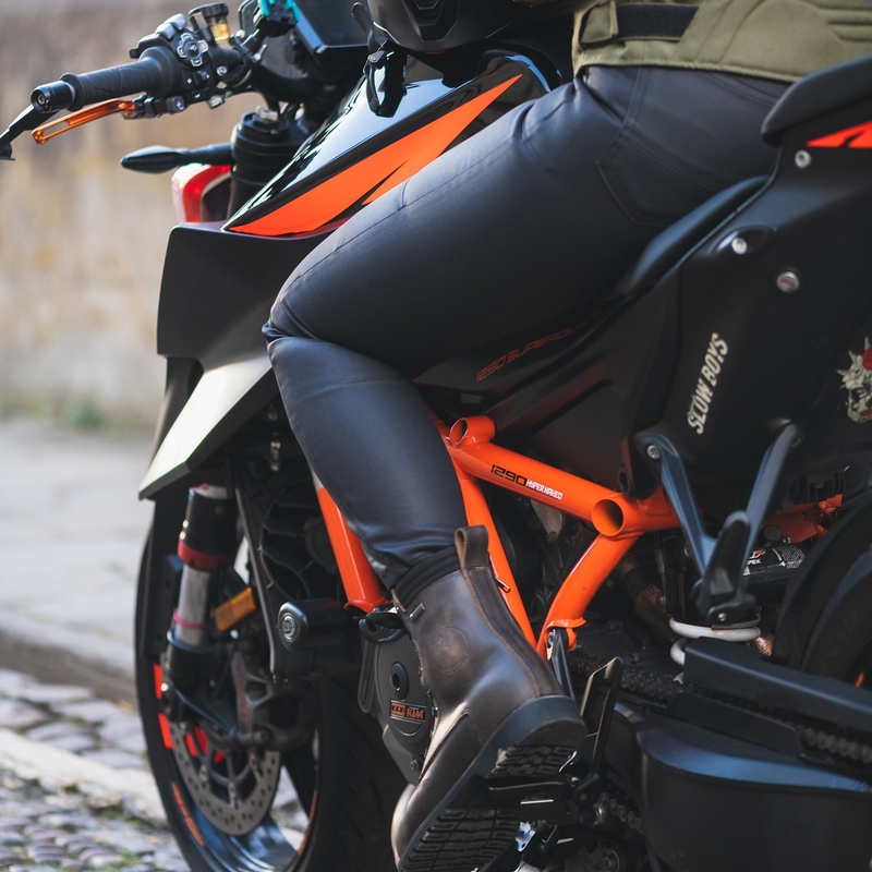 Dámske džínsy na motorku Oxford Original Approved Waxed Jeggins AA čierne