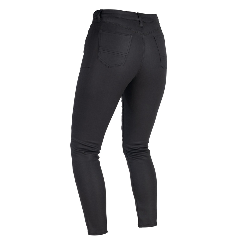 Skrátené dámske džínsy na motorku Oxford Original Approved Waxed Jeggins AA čierne