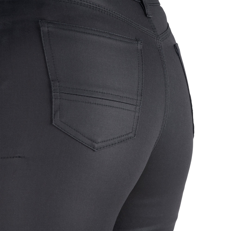Skrátené dámske džínsy na motorku Oxford Original Approved Waxed Jeggins AA čierne
