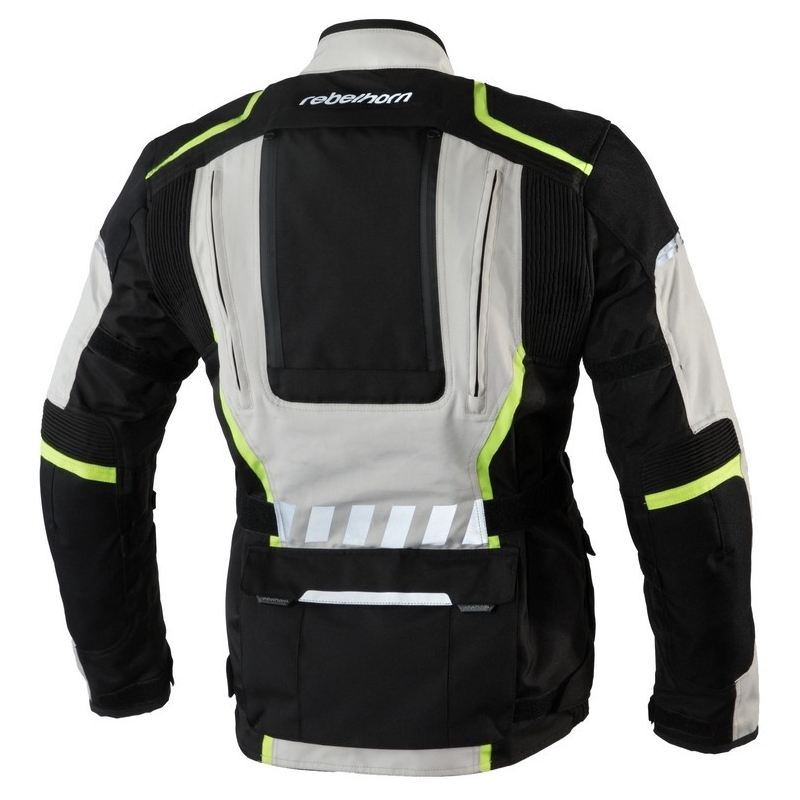 Moto bunda Rebelhorn Hiker II čierno-šedo-fluo žltá výpredaj